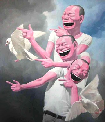 Yue Minjun Birds of Peace